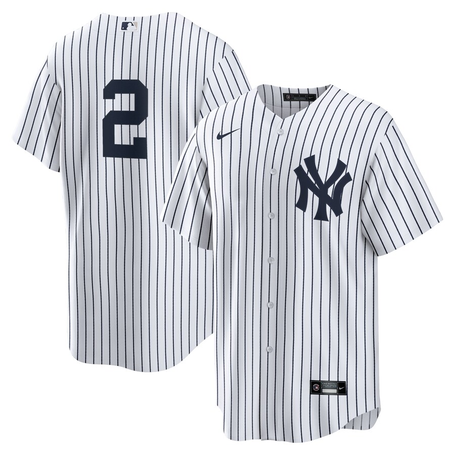 Men's New York Yankees Derek Jeter Nike White/Navy Replica Jersey - U-jersey