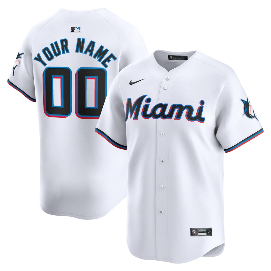 Youth Miami Marlins Nike White Home Limited Custom Jersey - U-jersey
