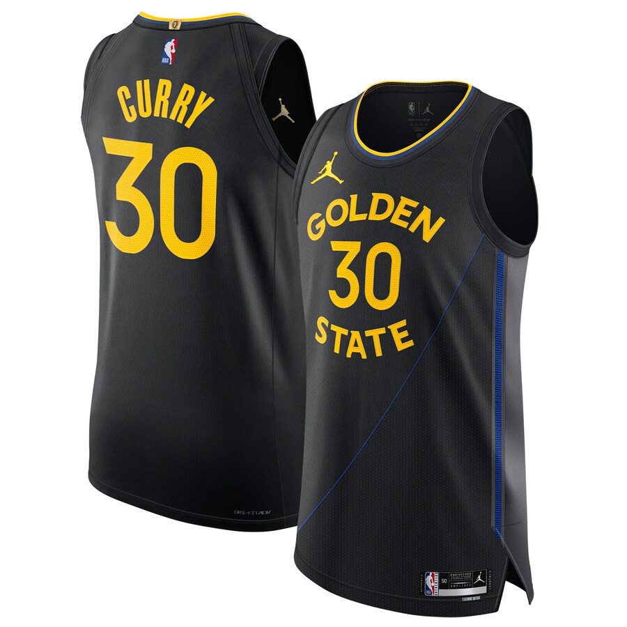 Men's Golden State Warriors Stephen Curry Jordan Brand Black 2024/25 Authentic Jersey - Statement Edition - U-jersey