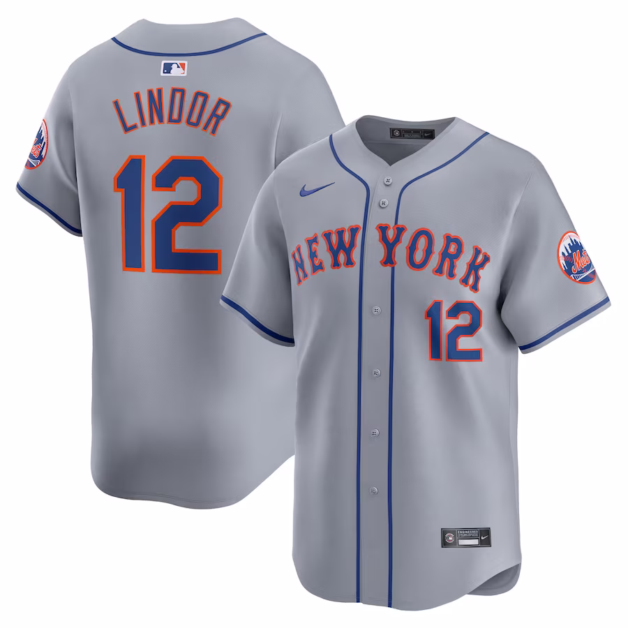 Men's New York Mets Francisco Lindor Nike Gray Away Limited Player Jersey - U-jersey