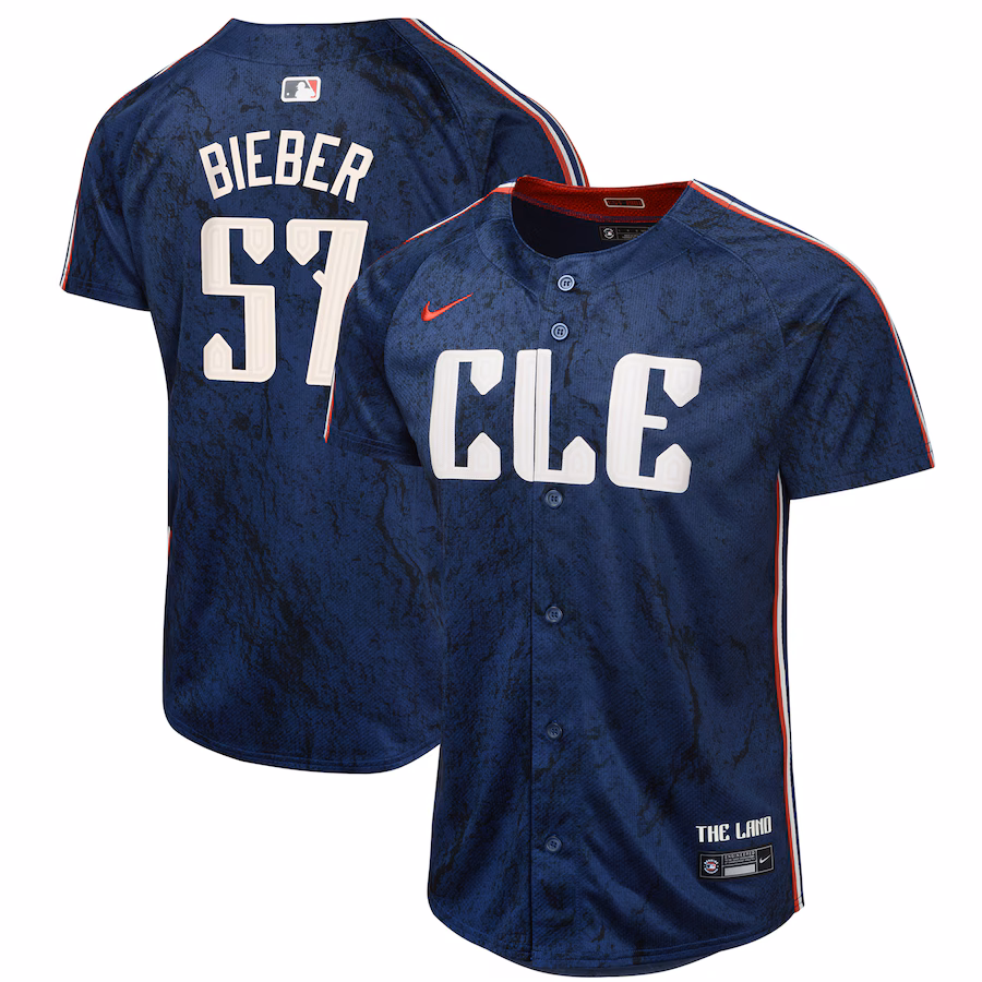 Youth Cleveland Guardians Shane Bieber Nike Navy 2024 City Connect Limited Jersey - U-jersey