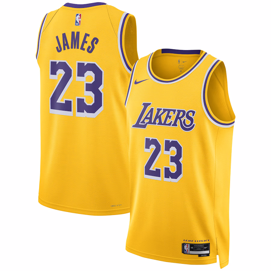 Unisex Los Angeles Lakers LeBron James Nike Gold Swingman Jersey - Icon Edition - U-jersey