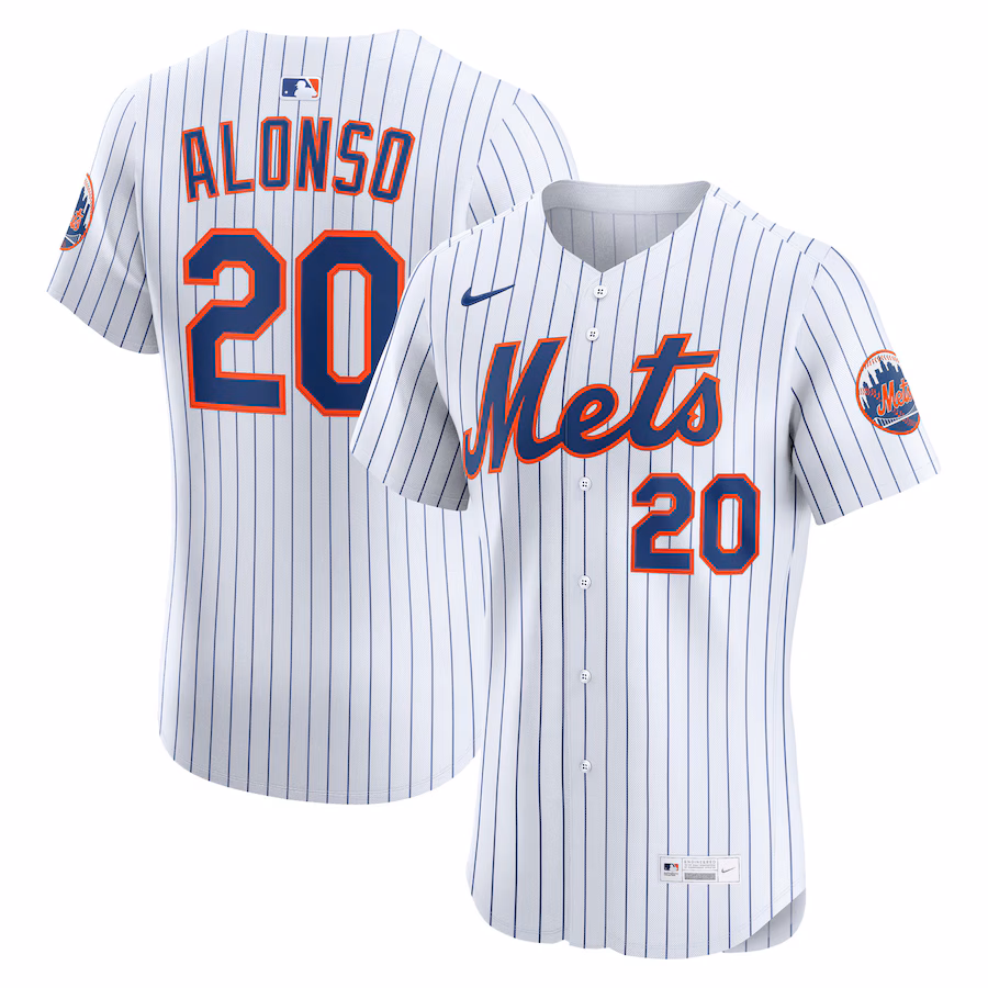 Men's New York Mets Pete Alonso Nike White Home Elite Player Jersey - U-jersey