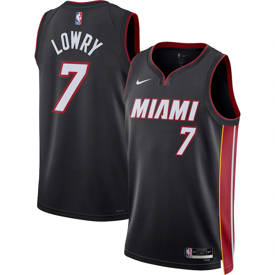 Unisex Miami Heat Kyle Lowry Nike Black Swingman Jersey - Icon Edition - U-jersey