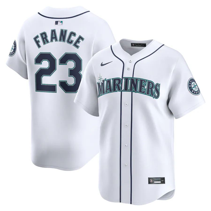 Men's Seattle Mariners Ty France Nike White Home Limited Player Jersey - U-jersey