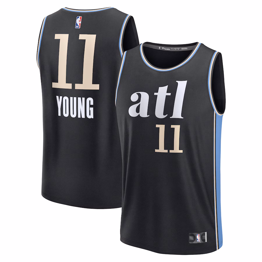 Men's Atlanta Hawks Trae Young Fanatics Black Fast Break Jersey - City Edition - U-jersey
