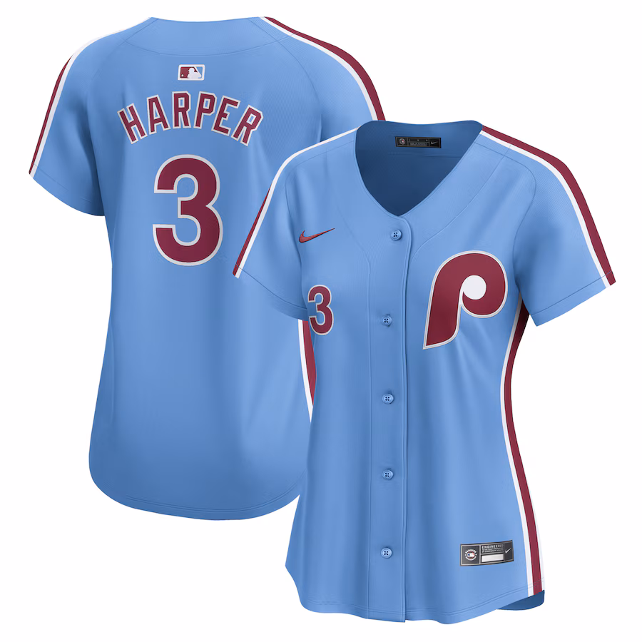 Women's Philadelphia Phillies Bryce Harper Nike Light Blue Alternate Limited Player Jersey - U-jersey