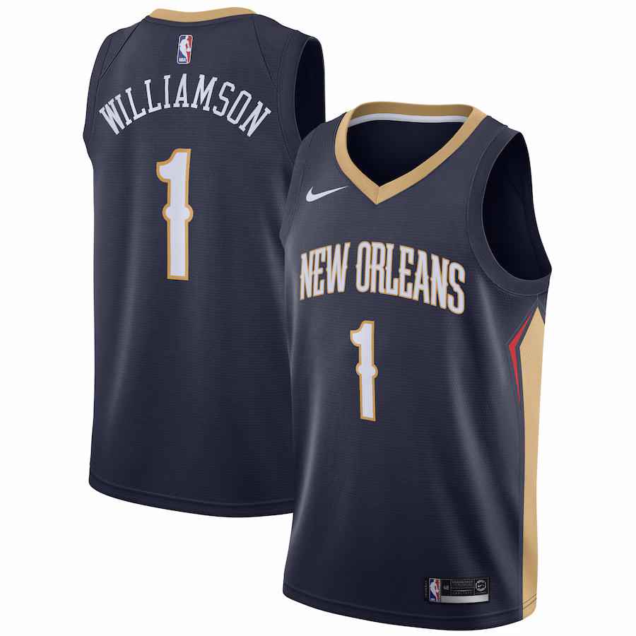 Men's New Orleans Pelicans Zion Williamson Nike Navy 2019 NBA Draft First Round Pick Swingman Jersey - Icon Edition - U-jersey