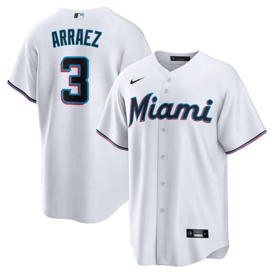 Men's Miami Marlins Luis Arraez Nike White Home Replica Player Jersey - U-jersey