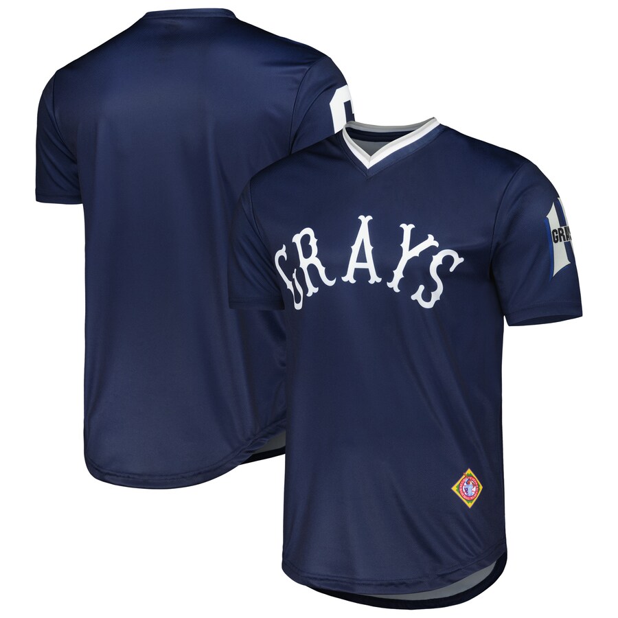 Men's Homestead Grays Stitches Navy Sublimated V-Neck Jersey - U-jersey