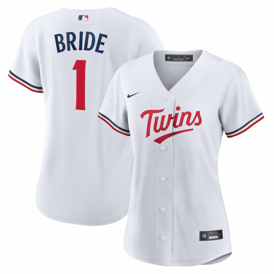 Women's Minnesota Twins Nike White #1 Bride Home Replica Jersey - U-jersey