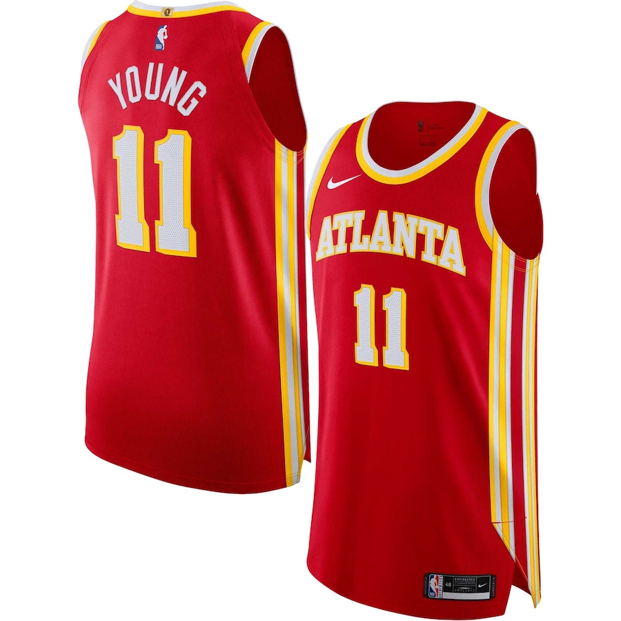 Men's Atlanta Hawks Trae Young Nike Red Authentic Jersey - Icon Edition - U-jersey