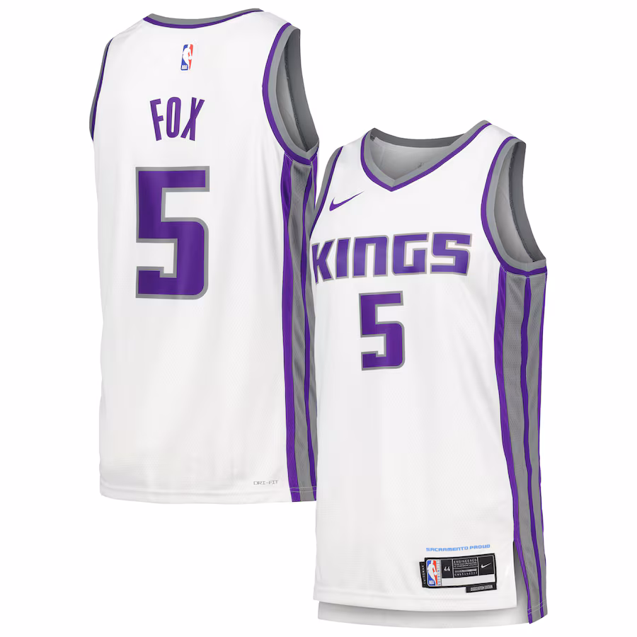 Men's Sacramento Kings De'Aaron Fox Nike White Swingman Player Jersey - Association Edition - U-jersey