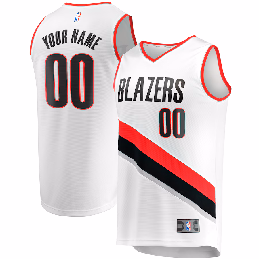 Men's Portland Trail Blazers Fanatics White Fast Break Custom Replica Jersey - Association Edition - U-jersey