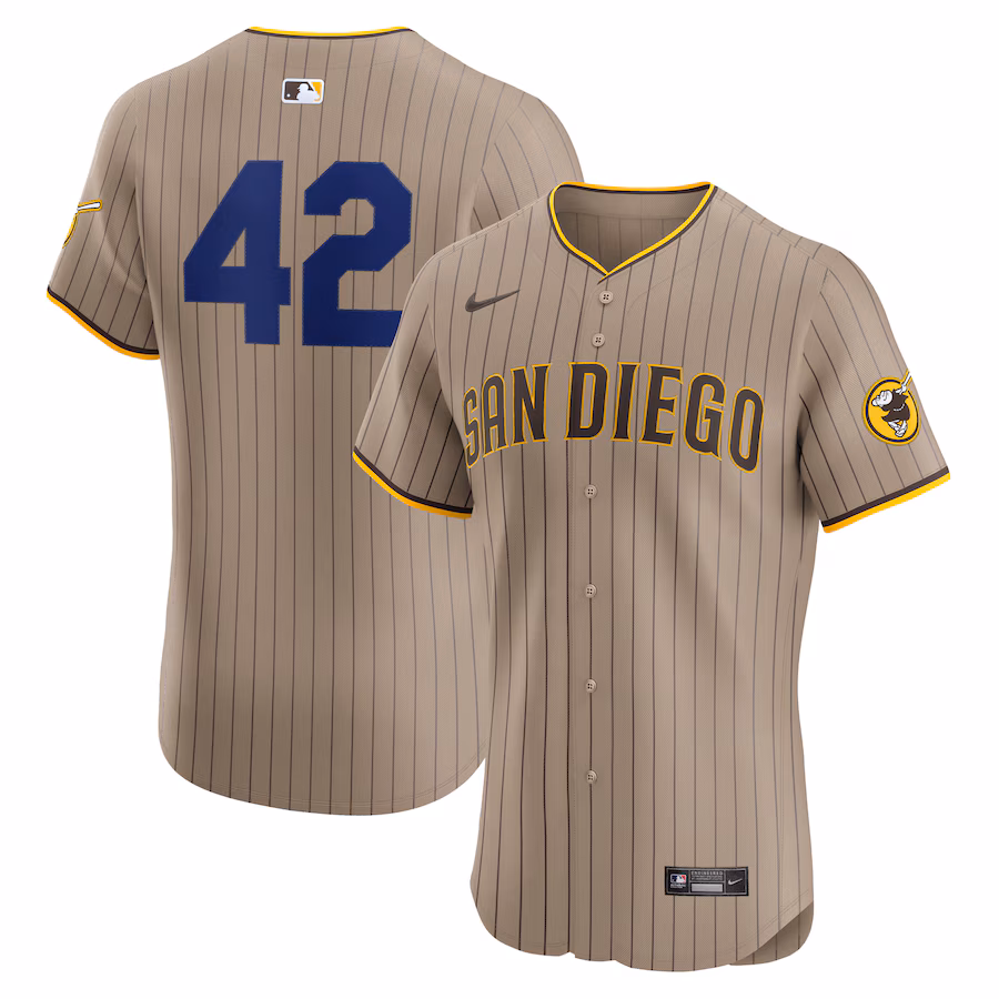Men's San Diego Padres Nike Brown Alternate 2024 Jackie Robinson Day Elite Jersey - U-jersey