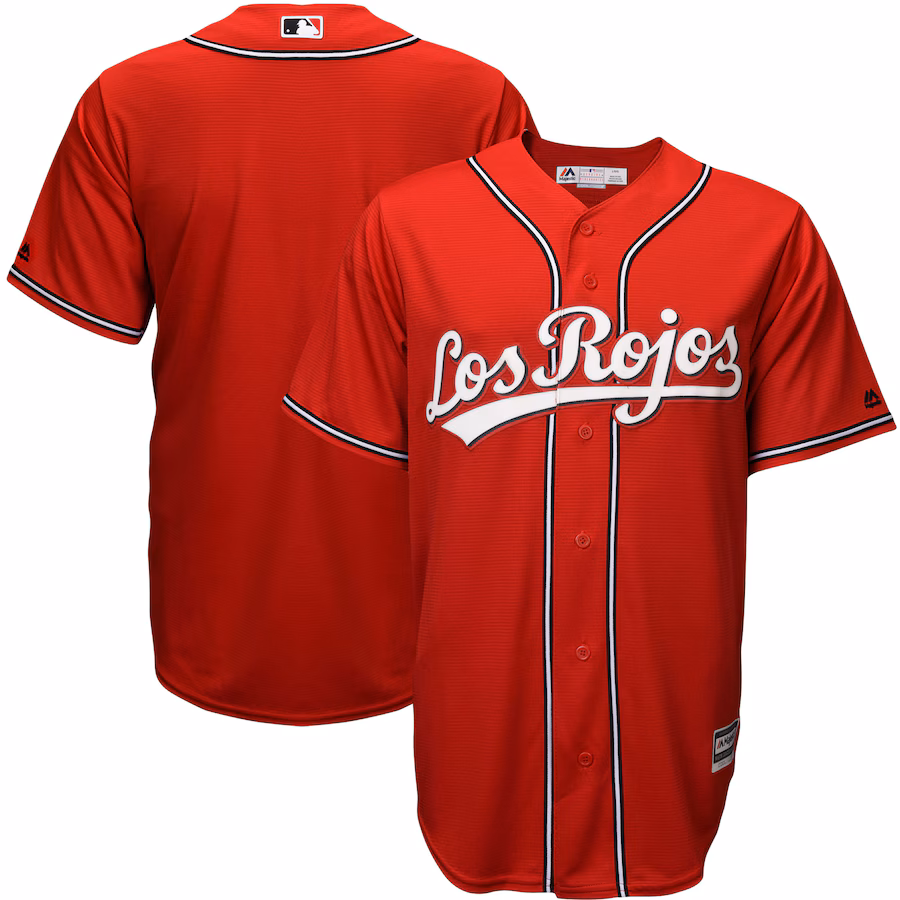 Men's Cincinnati Reds Majestic Scarlet Alternate Los Rojos Cool Base Jersey - U-jersey