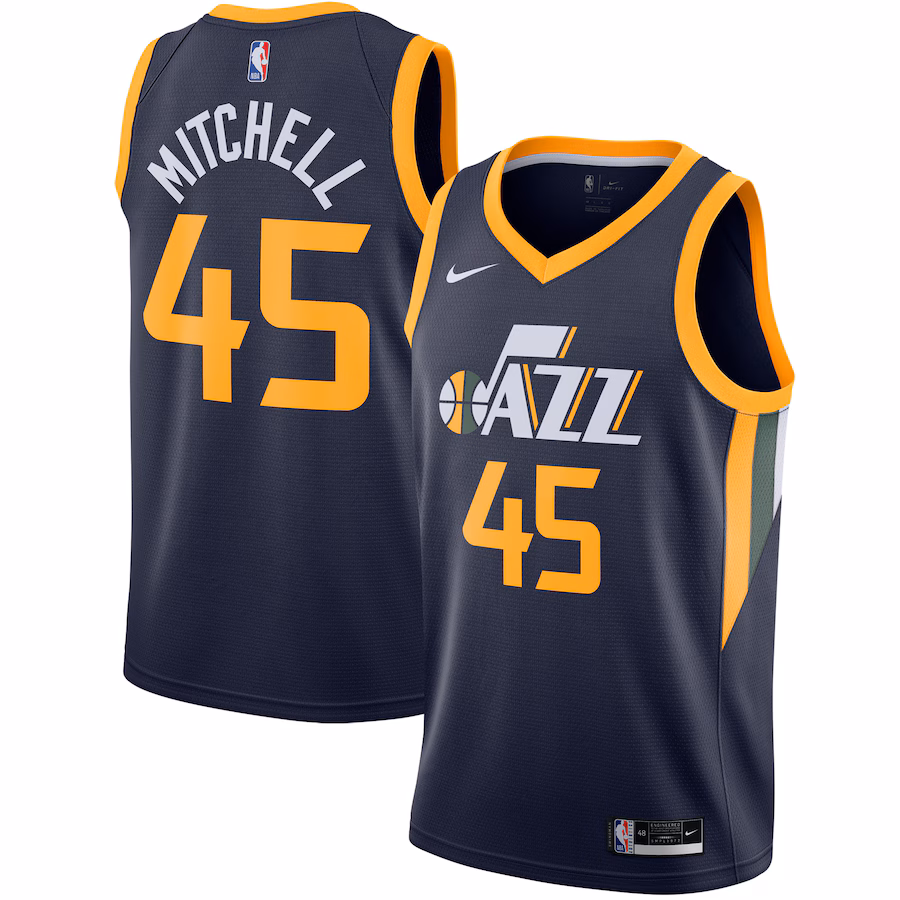 Men's Utah Jazz Donovan Mitchell Nike Navy 2020/21 Swingman Jersey - Icon Edition - U-jersey