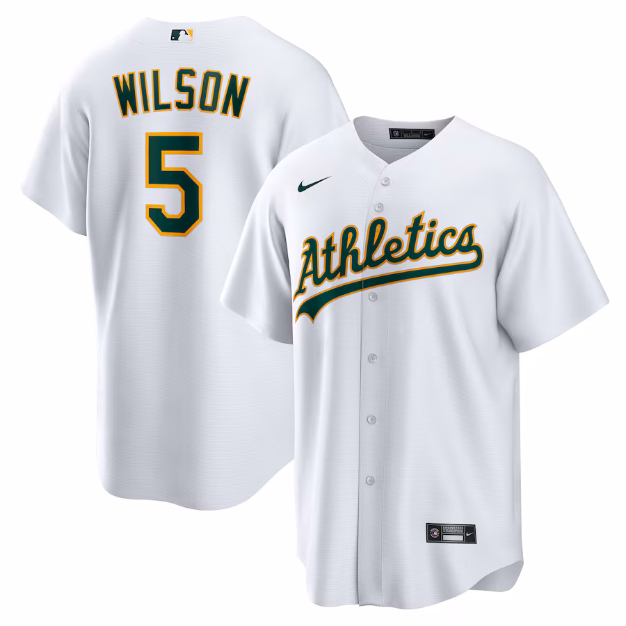 Men's Athletics Jacob Wilson Nike White Home Replica Jersey - U-jersey