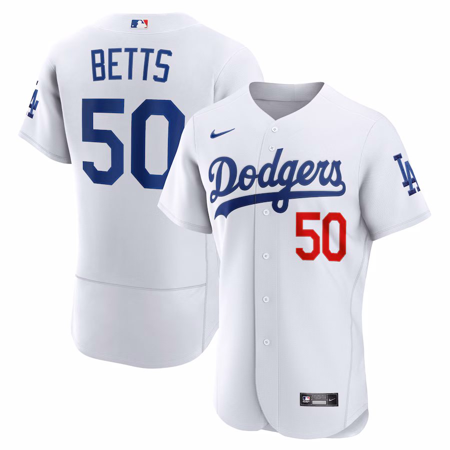 Men's Los Angeles Dodgers Mookie Betts Nike White Home Authentic Player Jersey - U-jersey