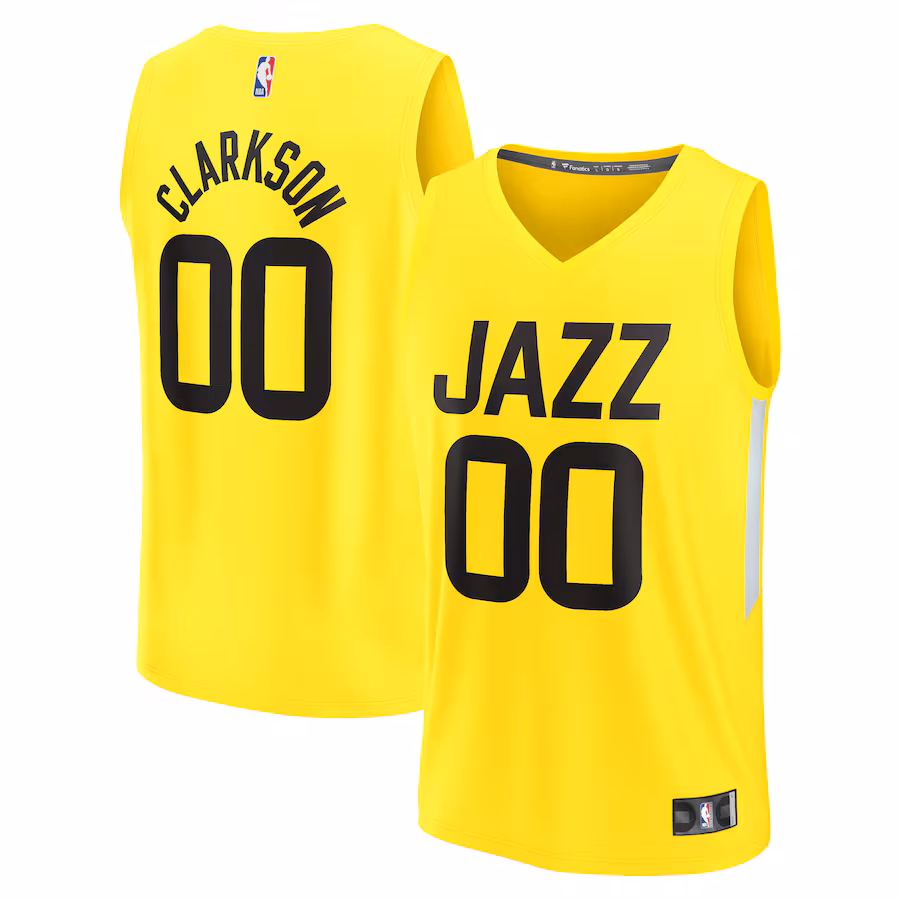 Men's Utah Jazz Jordan Clarkson Fanatics Yellow Fast Break Replica Jersey - Icon Edition - U-jersey