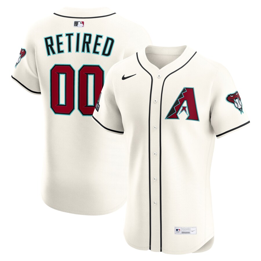Men's Arizona Diamondbacks Nike Cream Home Elite Sponsor Patch Pick-A-Player Retired Roster Jersey - U-jersey