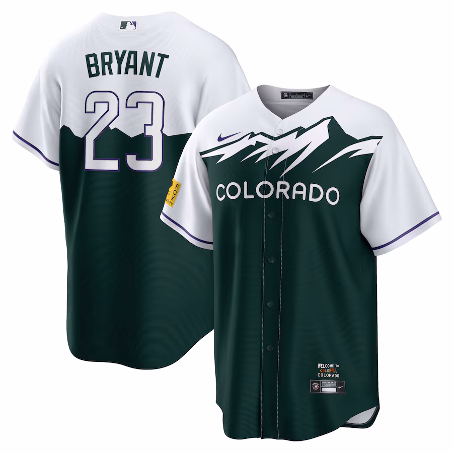 Men's Colorado Rockies Kris Bryant Nike White/Forest Green 2022 City Connect Replica Player Jersey - U-jersey