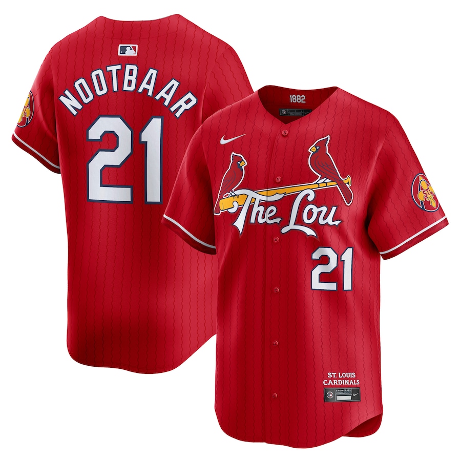 Men's St. Louis Cardinals Lars Nootbaar Nike Red City Connect Limited Player Jersey - U-jersey