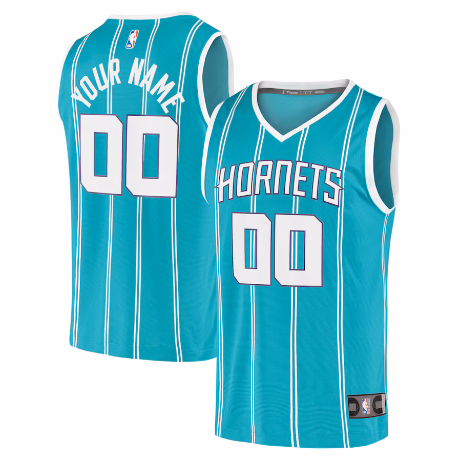 Youth Charlotte Hornets Fanatics Teal 2020 Fast Break Replica Custom Jersey - Icon Edition - U-jersey