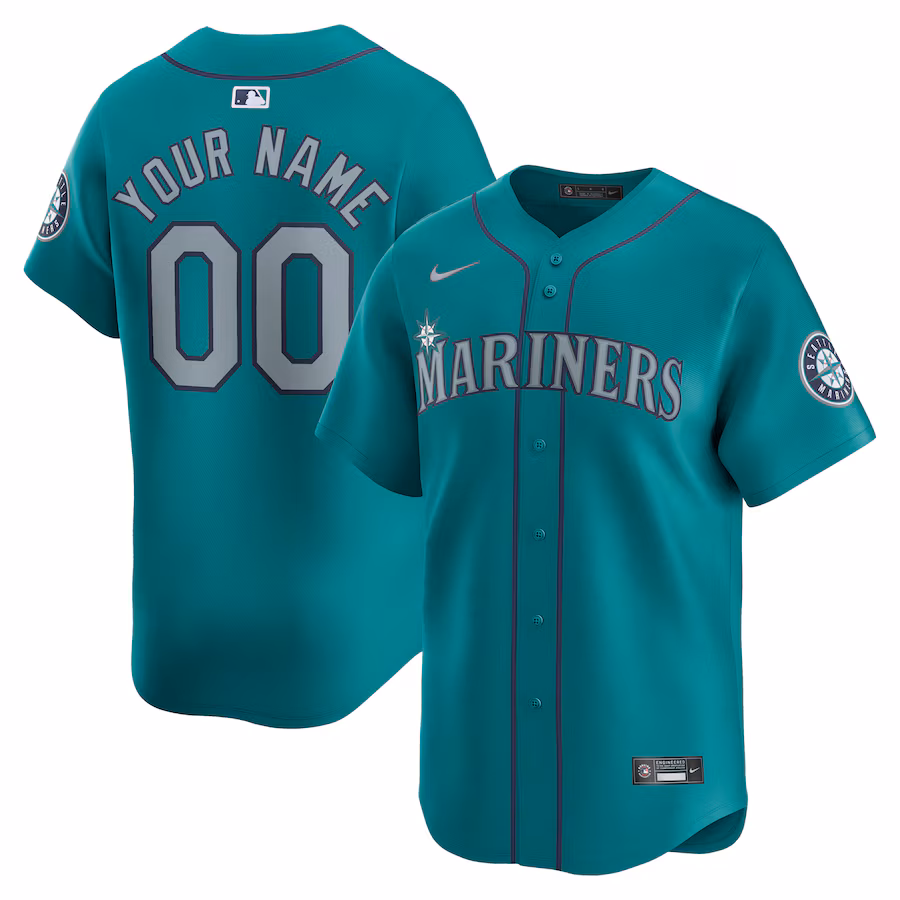 Men's Seattle Mariners  Nike Aqua  Alternate Limited Custom Jersey - U-jersey