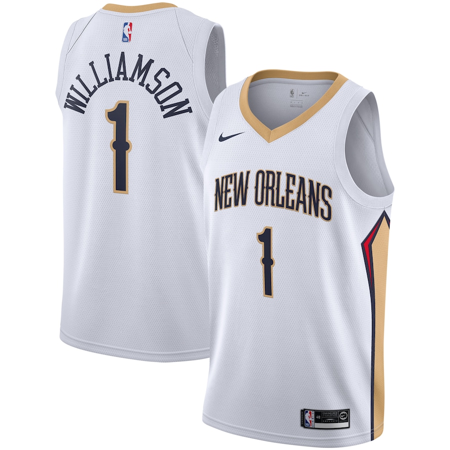 Men's New Orleans Pelicans Zion Williamson Nike White 2019/2020 Swingman Jersey - Association Edition - U-jersey