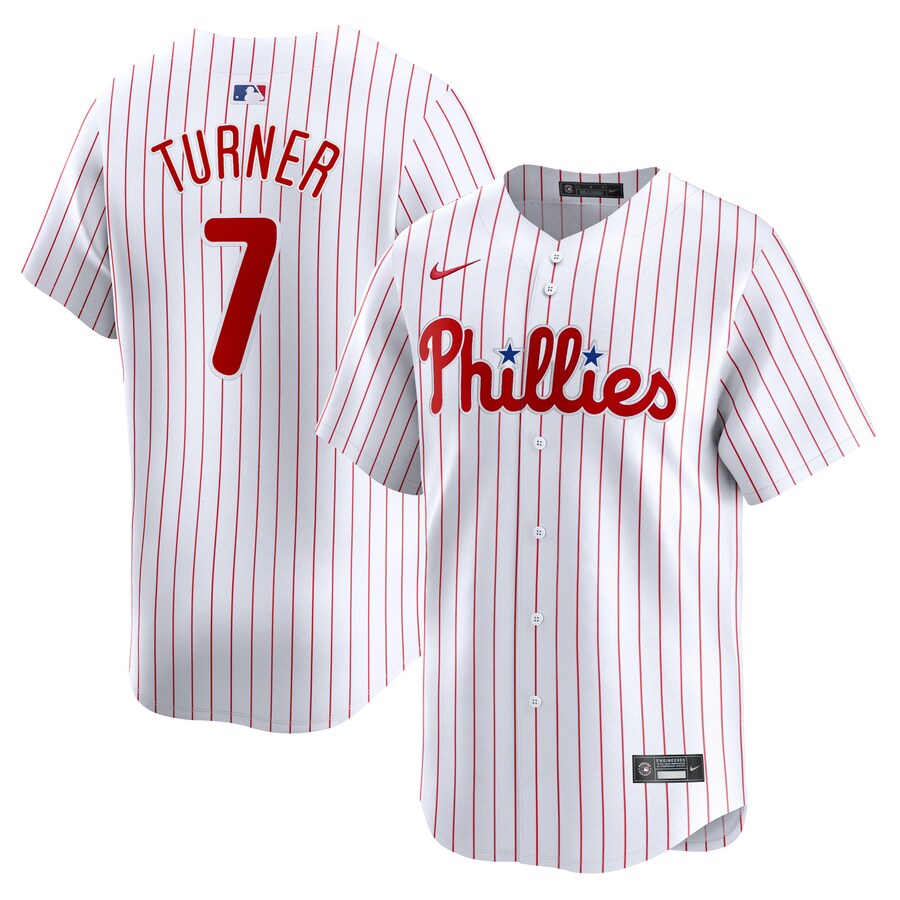 Men's Philadelphia Phillies Trea Turner Nike White Home Limited Player Jersey - U-jersey