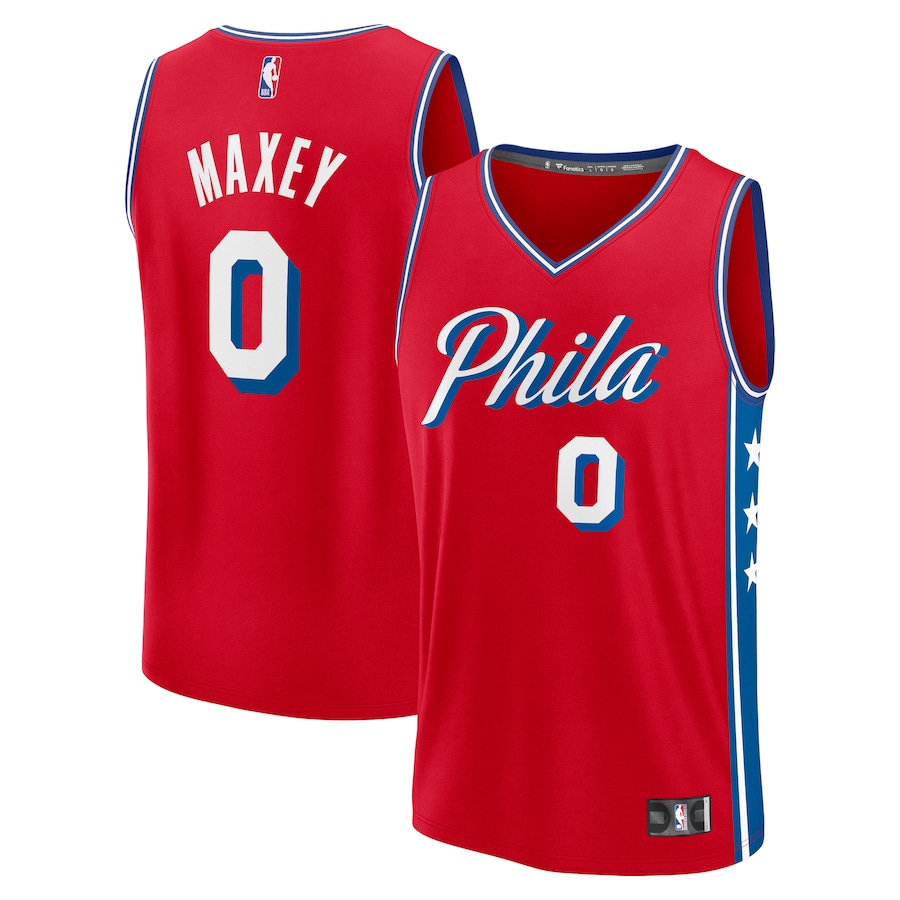 Men's Philadelphia 76ers Tyrese Maxey Fanatics Red Fast Break Replica Player Jersey - Statement Edition - U-jersey
