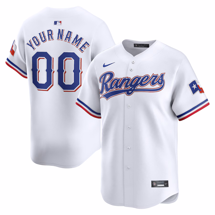 Men's Texas Rangers Nike White Home Limited Custom Jersey - U-jersey