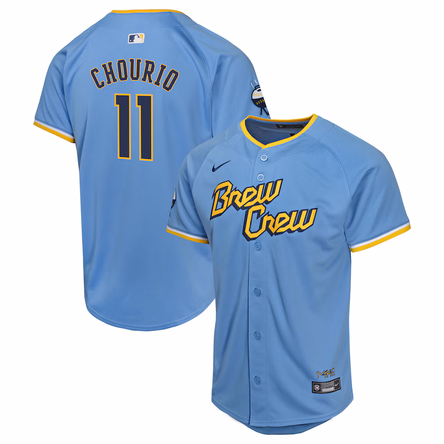 Youth Milwaukee Brewers Jackson Chourio Nike Powder Blue City Connect Limited Player Jersey - U-jersey