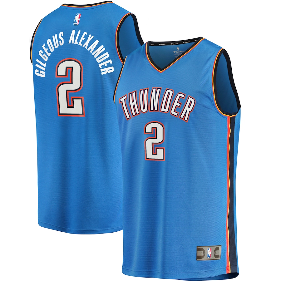 Men's Oklahoma City Thunder Shai Gilgeous-Alexander Fanatics Blue 2020/21 Fast Break Replica Player Jersey - Icon Edition - U-jersey
