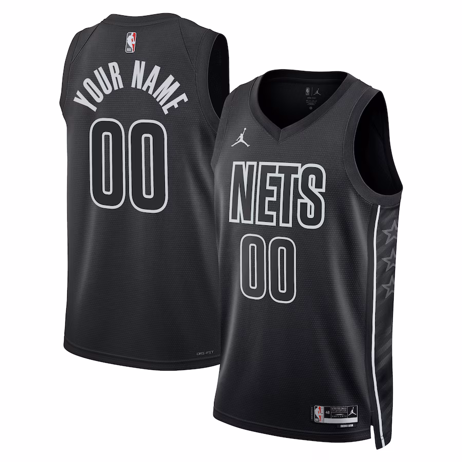 Unisex Brooklyn Nets Jordan Brand Black 2022/23 Swingman Custom Jersey - Statement Edition - U-jersey