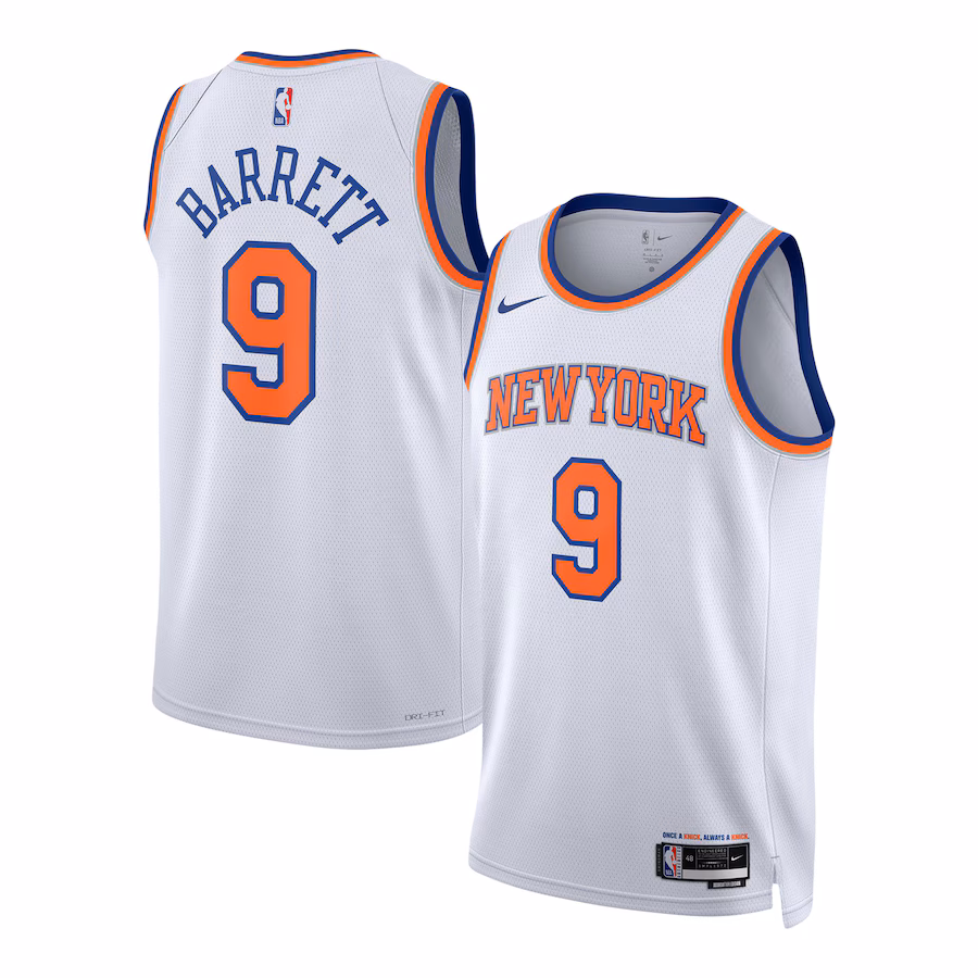 Unisex New York Knicks RJ Barrett Nike White Swingman Jersey - Association Edition - U-jersey