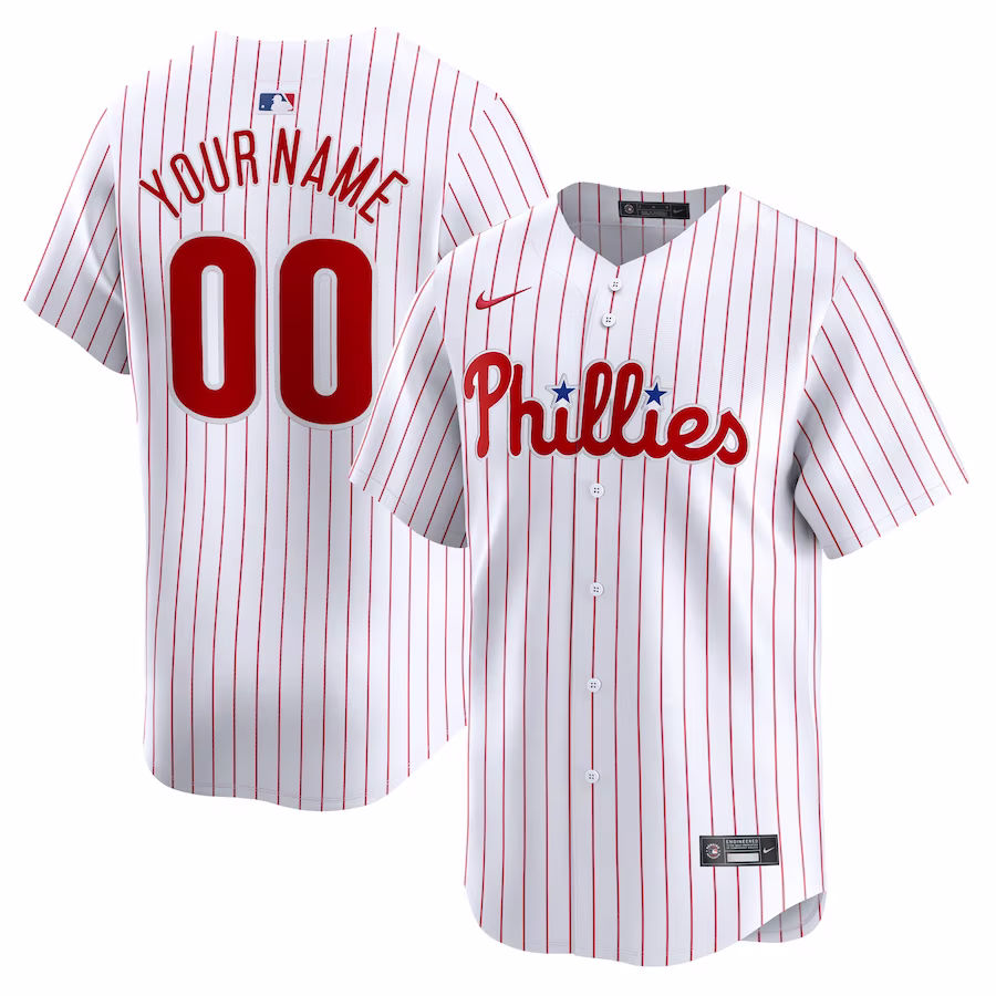 Men's Philadelphia Phillies Nike White Home Limited Custom Jersey - U-jersey