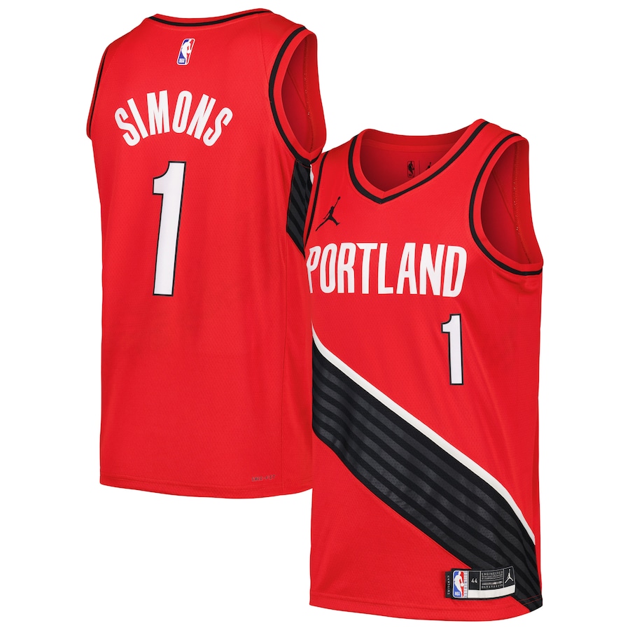 Men's Portland Trail Blazers Anfernee Simons Jordan Brand Red Swingman Player Jersey - Statement Edition - U-jersey