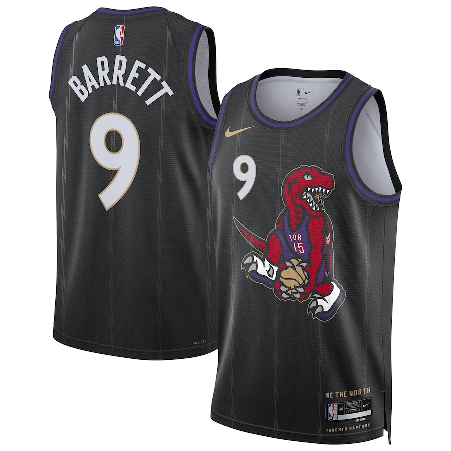 Unisex Toronto Raptors RJ Barrett Nike Black 2024/25 Swingman Player Jersey - City Edition - U-jersey