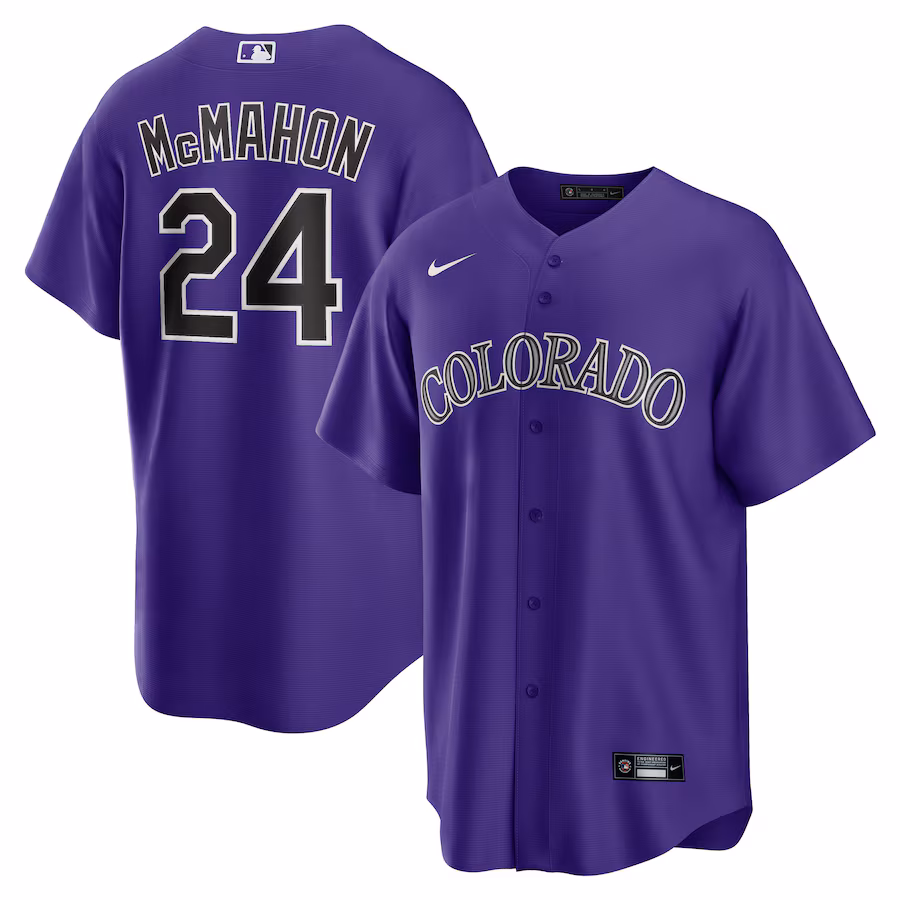 Men's Colorado Rockies Ryan McMahon Nike Purple Alternate Replica Player Jersey - U-jersey