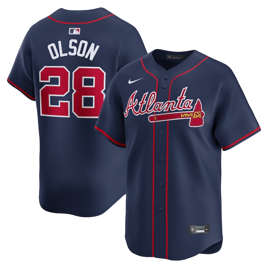 Men's Atlanta Braves Matt Olson Nike Navy Alternate Limited Player Jersey - U-jersey