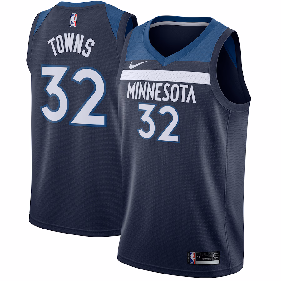 Men's Minnesota Timberwolves Karl-Anthony Towns Nike Navy Swingman Jersey - Icon Edition - U-jersey