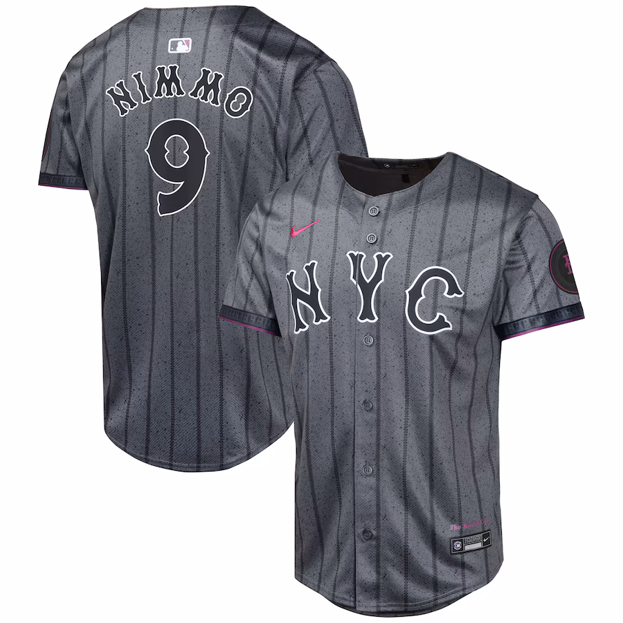 Youth New York Mets Brandon Nimmo Nike Graphite 2024 City Connect Limited Player Jersey - U-jersey