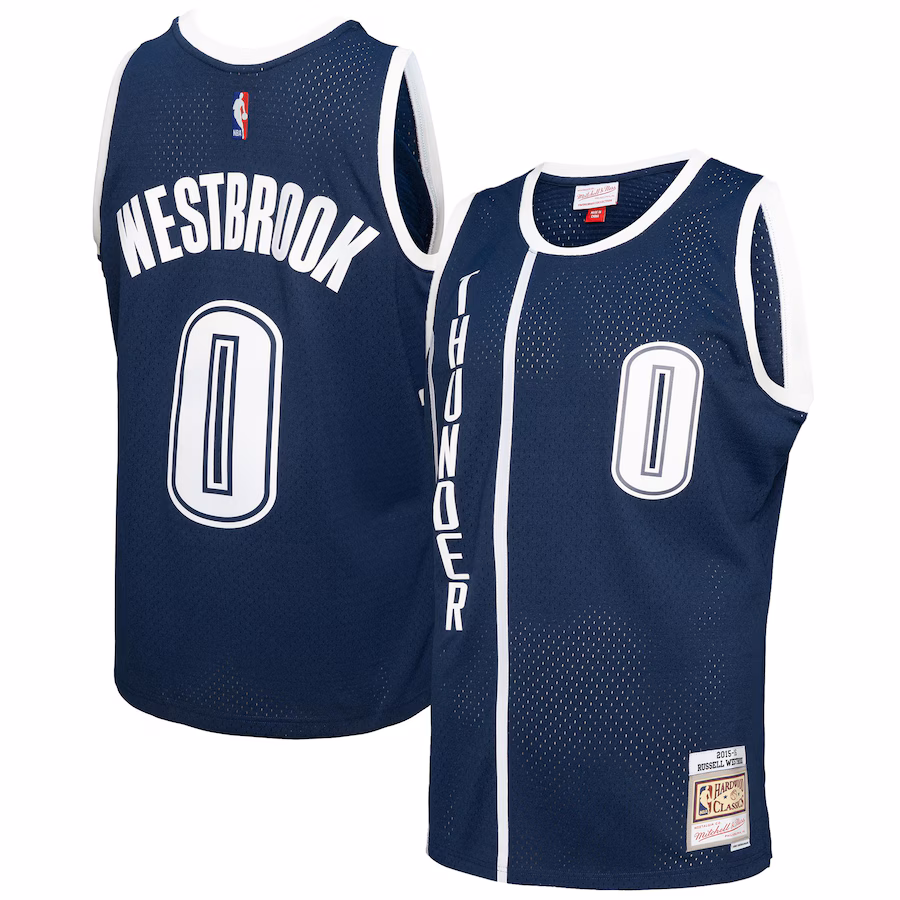 Men's Oklahoma City Thunder Russell Westbrook Mitchell & Ness Blue 2015/16 Swingman Jersey - U-jersey