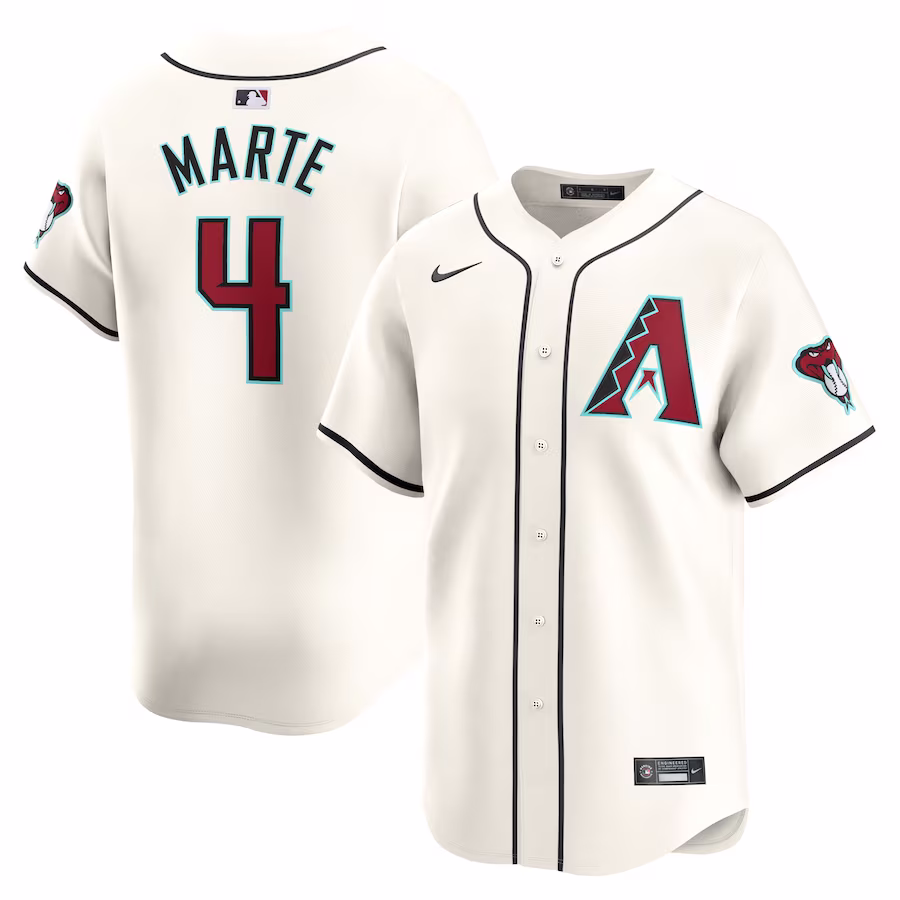 Men's Arizona Diamondbacks Ketel Marte Nike White Home Limited Player Jersey - U-jersey