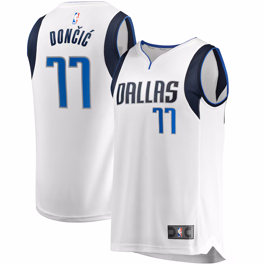 Youth Dallas Mavericks Luka Dončić Fanatics White Fast Break Replica Jersey - Association Edition - U-jersey