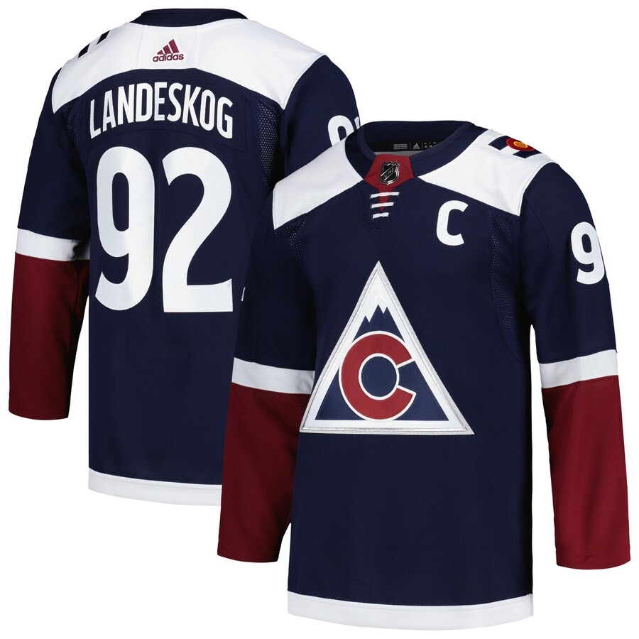 Men's Colorado Avalanche Gabriel Landeskog adidas Navy Alternate Captain Patch Primegreen Authentic Pro Player Jersey - U-jersey