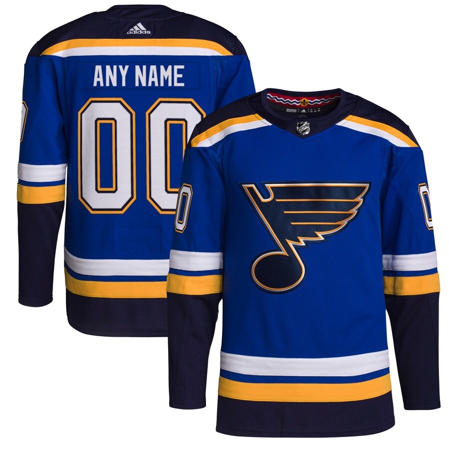 Men's St. Louis Blues adidas Royal Home Authentic Pro Custom Jersey - U-jersey