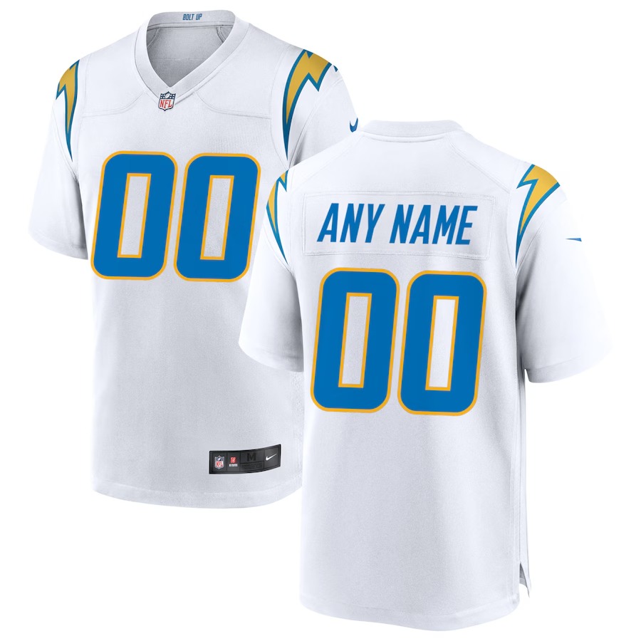 Men's Los Angeles Chargers Nike White Custom Game Jersey - U-jersey
